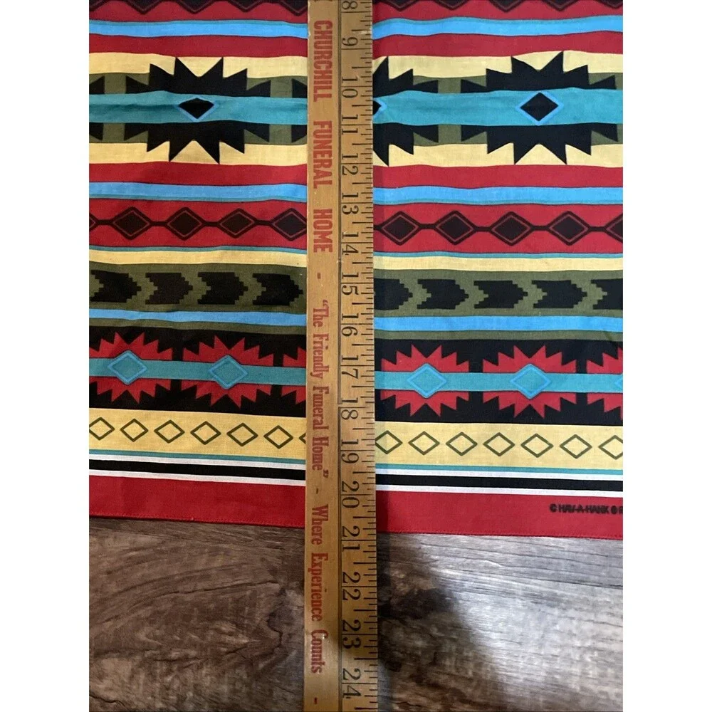 Hav-A-Hank Vintage Southwestern Bandana Red Geometric Aztec Cotton Made in USA